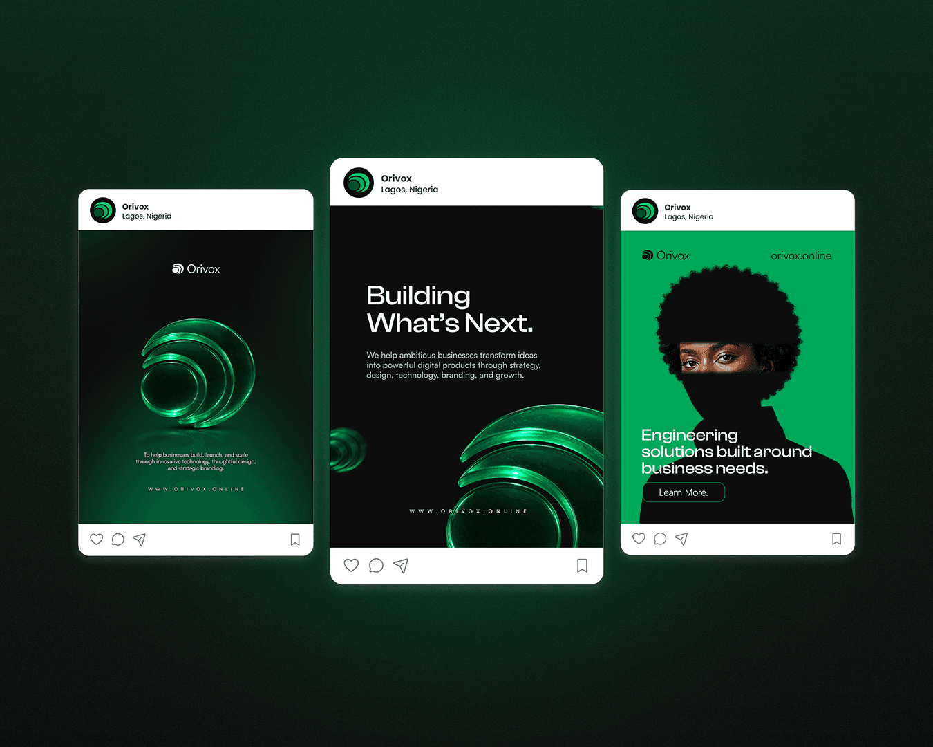 Orivox social campaign post designs